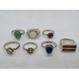 Collection of silver rings 37.2g