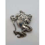 Silver Art Nouveau brooch