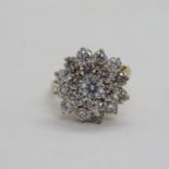 9ct gold CZ ring size M 4.3g