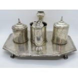 Early silver writing set South African writing - very heavy 1.4kg - early piece 12" x 8"