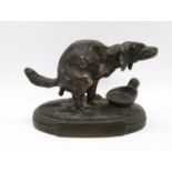 Dog doing something - please see photos! - bronze 3.5" x 4.5"