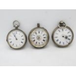 3x silver pocket watches - need attention