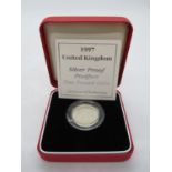 1997 silver proof Piedfort £1.00 coin