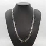 HM silver diamond cut curb link chain 22" 16.5g