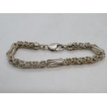 Silver Byzantine link bracelet 7.5" 20.5g