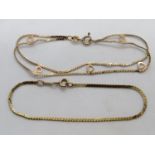 2x 9ct gold bracelets 4g