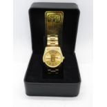Boxed Credit Suisse 1g fine gold watch