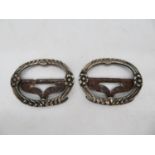 Set of silver shoe buckles