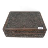 Highly carved 12" x 14" wooden box