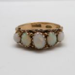 Nice old 9ct Gold and opal ring, size M, 2g in weight