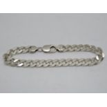 Gentleman's silver curb link bracelet 9.25" 31.3g HM