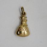 9ct gold pendant of Gold Sack .8g