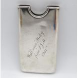 Victorian silver card case Joseph Gloster Birmingham 1889 "Well over Picky" inscription 31g