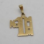 9ct gold Number 1 Mum pendant 0.6g