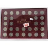 2012 50p Olympic Sports collection in coin holder for display