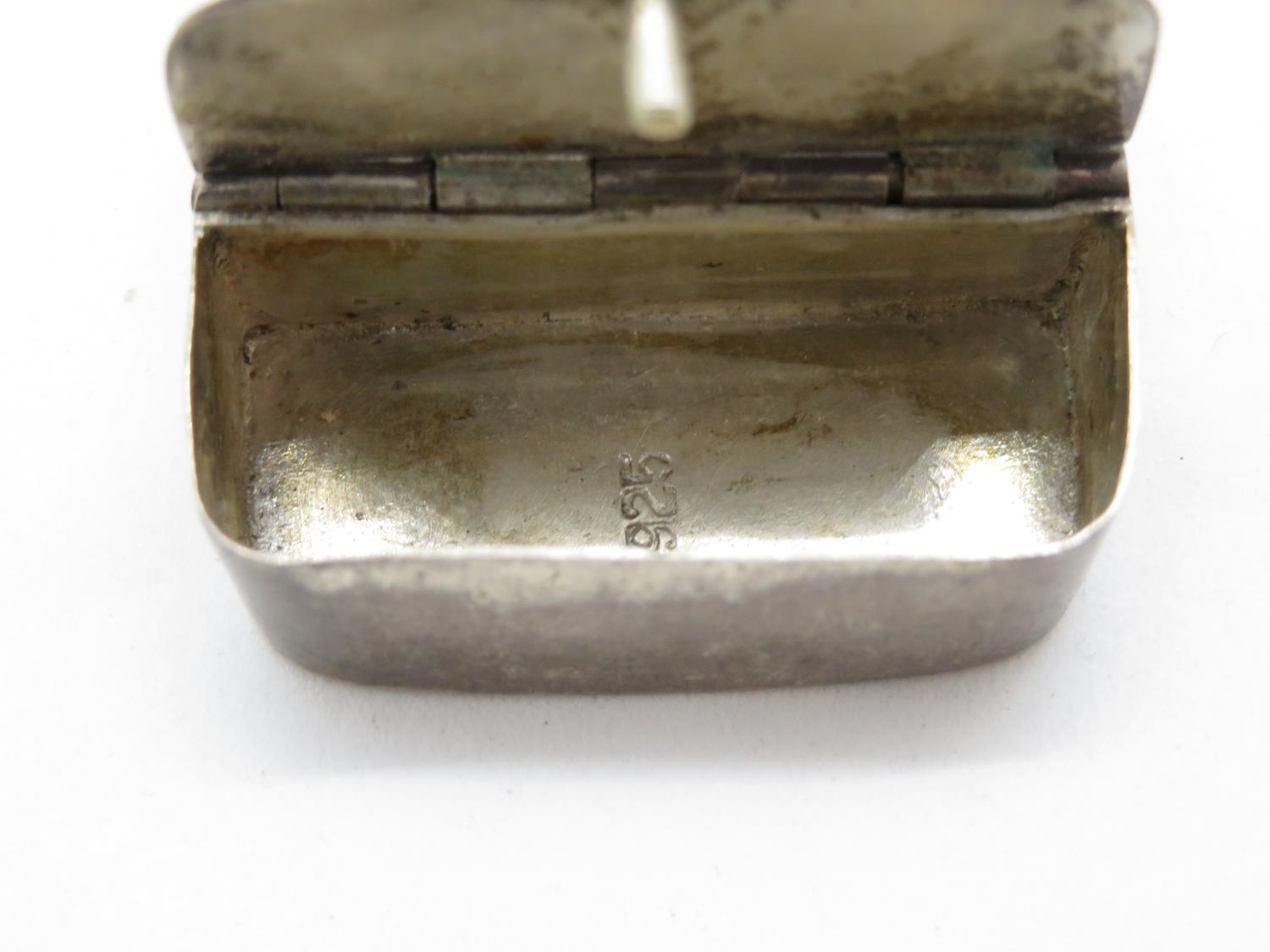 Double compartment silver patch box - Image 3 of 3