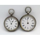 2x silver lady's pocket watches