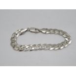 HM silver flat curb link bracelet 7.25" 11.8g