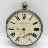Gents Verge movement pocket watch, 130g in weight, hallmarked silver