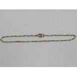 8" 9ct gold bracelet .9g