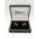 Boxed Rennie Mackintosh silver cufflinks