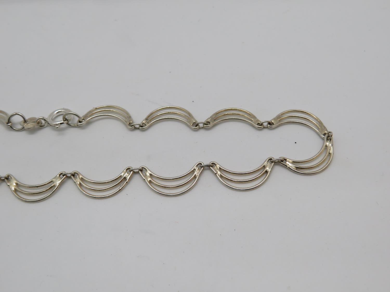 Silver scalloped collarette choker 16" 9g - Image 2 of 2