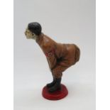 6" cold painted bronze of Adolf Hitler as a pin cushion