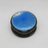 Small silver and enamel pill box