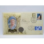 First day cover Queen Mother with silver florin 1923