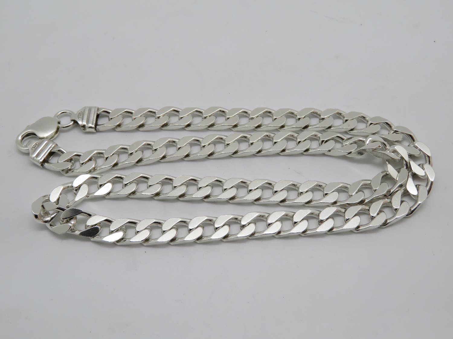 Silver HM curb link chain 20" 64g