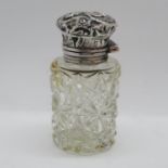 Edwardian silver and cut crystal scent bottled Hilliard and Thomason Birmingham 1904 glass stopper