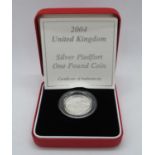 2004 silver Piedfort £1.00 box and papers