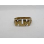 9ct gold MUM ring 3.3g size T