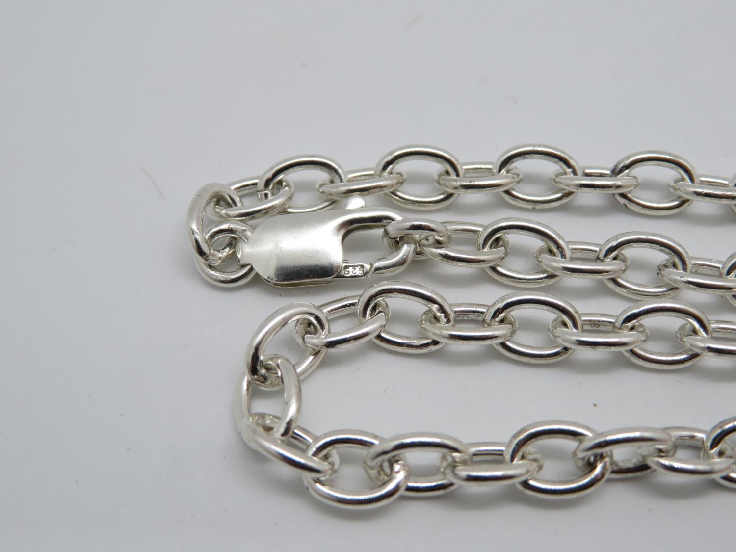 HM silver oval trace link chain 17" 27G - Image 2 of 2