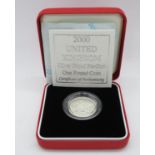 Royal Mint 2000 silver proof Piedfort £1.00 coin