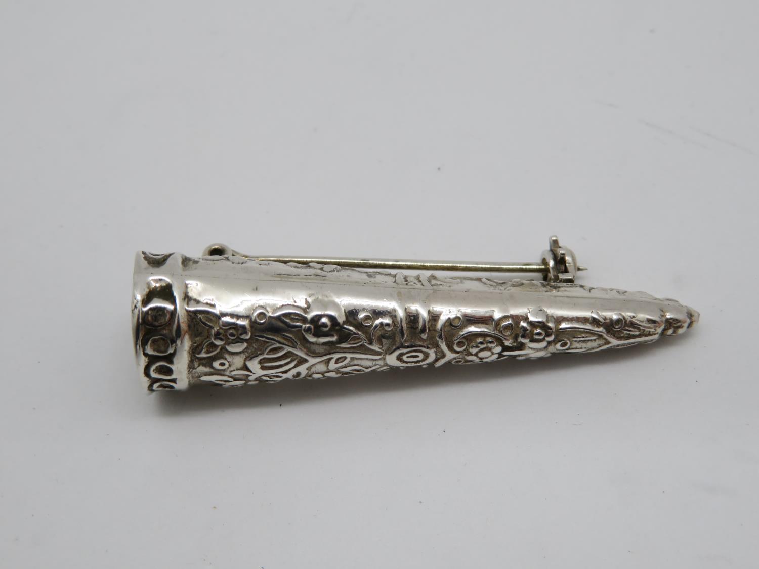 Silver posy holder brooch (Tussie Mussie) 6.9g - Image 2 of 2