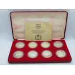 Spinks and Son 8x silver Jubilee crowns with boxes and paperwork proof set