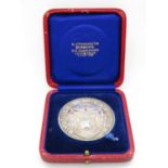 Boxed silver dollar academy medal James Frew English 47g