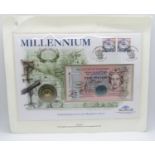 Rare coin and banknote cover for Millennium