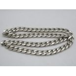 22" chunky silver neck chain 140g