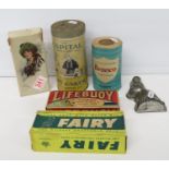 Collection of early 1950's soaps - still in boxes - toilet paper, jelly mould and others