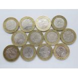 12x £2 coins some rare