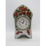 Birmingham 1905 silver enamelled clock - enamel damaged by bad repair