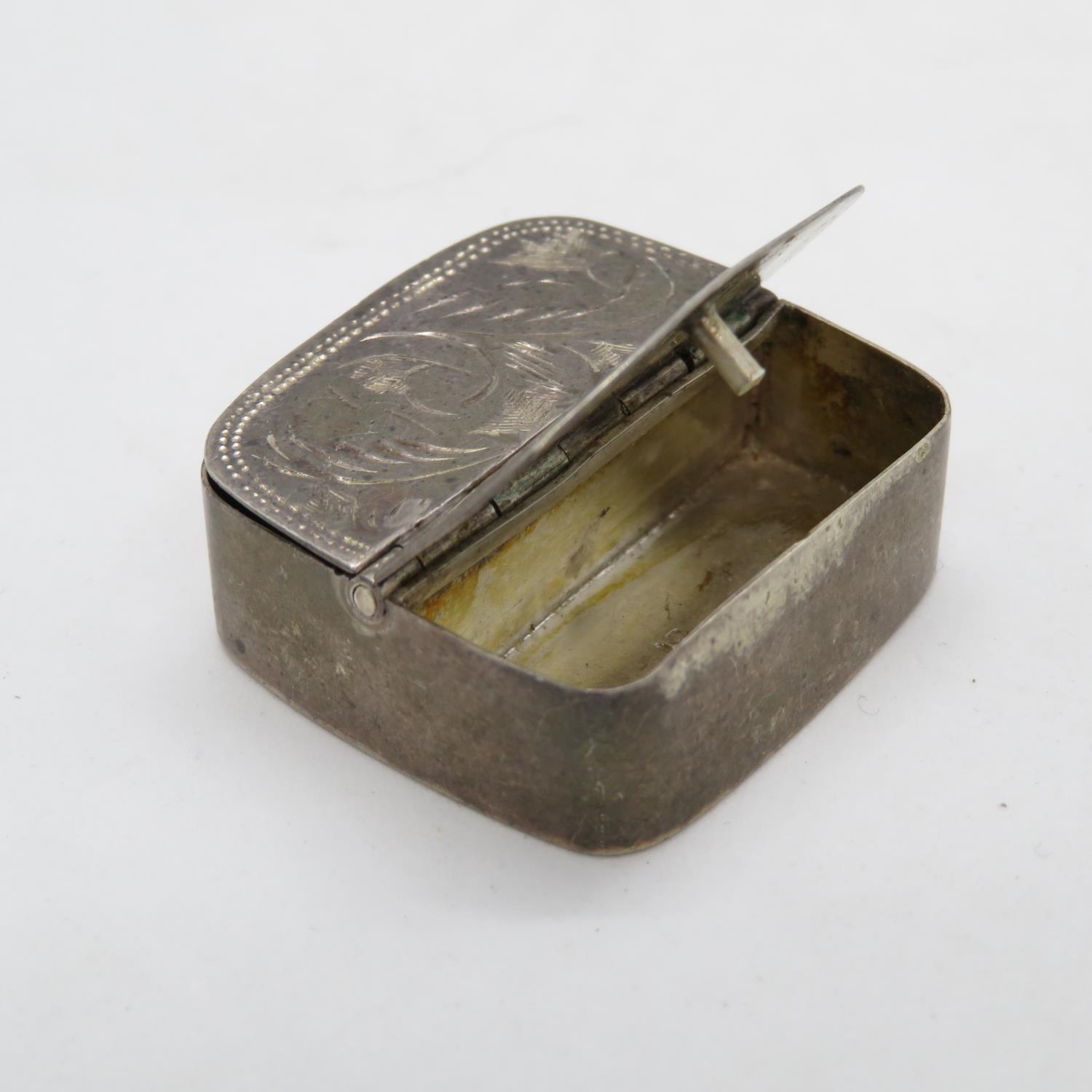 Double compartment silver patch box - Image 2 of 3