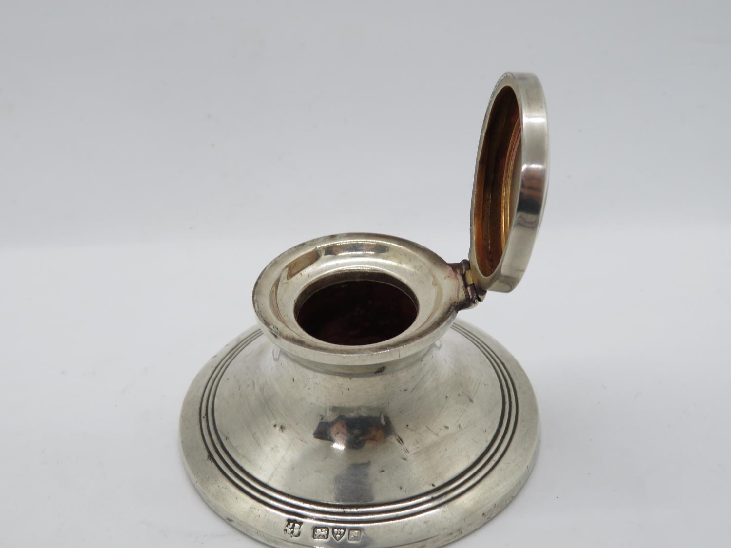 Silver HM inkwell - Image 3 of 3