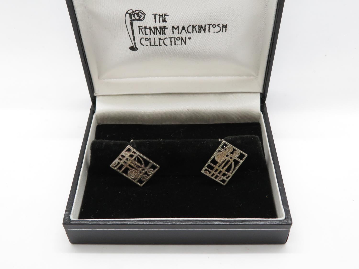 Boxed Rennie Mackintosh cufflinks silver - Image 2 of 2