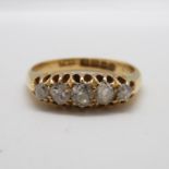 18ct gold and diamond wedding band. Approx 0.5ct diamonds. size O. 3.9g