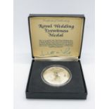 Royal Wedding silver proof eyewitness medal 29th July 1981