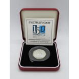 Royal Mint 150 years of public libraries silver Piedfort 50p box and papers