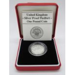 Royal Mint 1986 £1.00 silver Piedfort box and papers